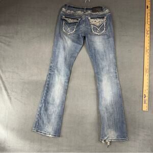 Grace in LA Jeans Womens‎ 28 Denim Blue Distressed Studs Embroidered 28x32 FLAWS